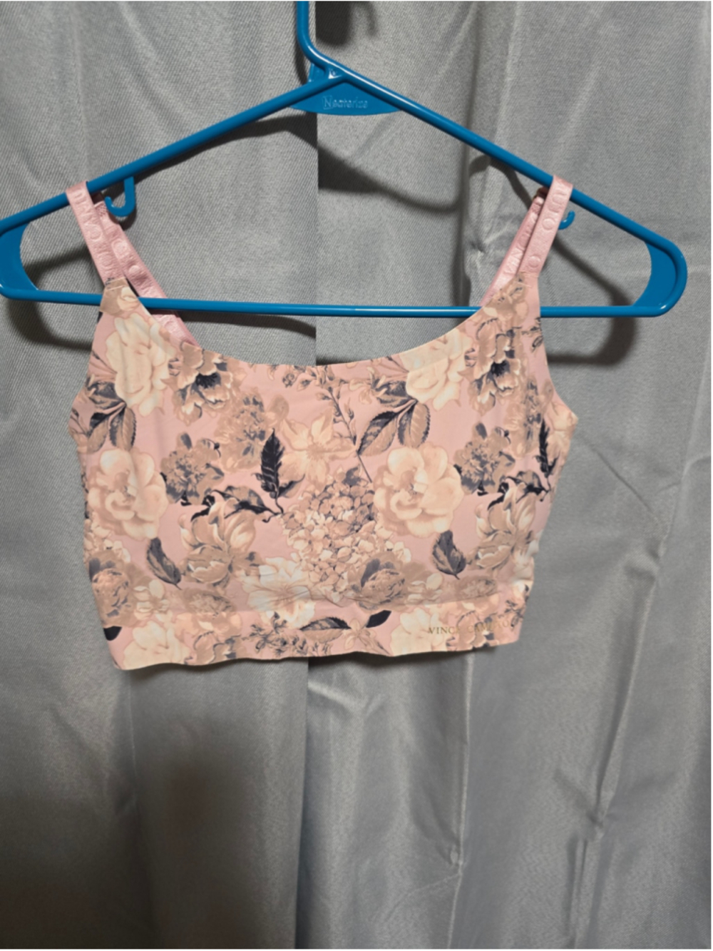 Women's Vince Camuto Floral Sports Bra Size L Pink Grey
